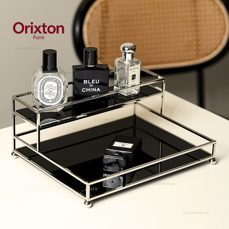 Luxury Skincare Tools - Organisateur de bureau en métal noir