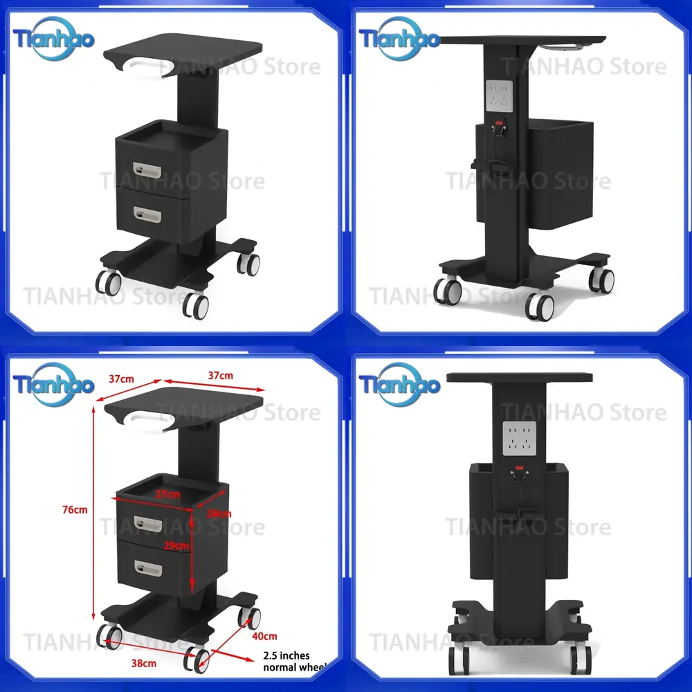 Luxury Skincare Tools - Chariot métallique moderne noir et blanc